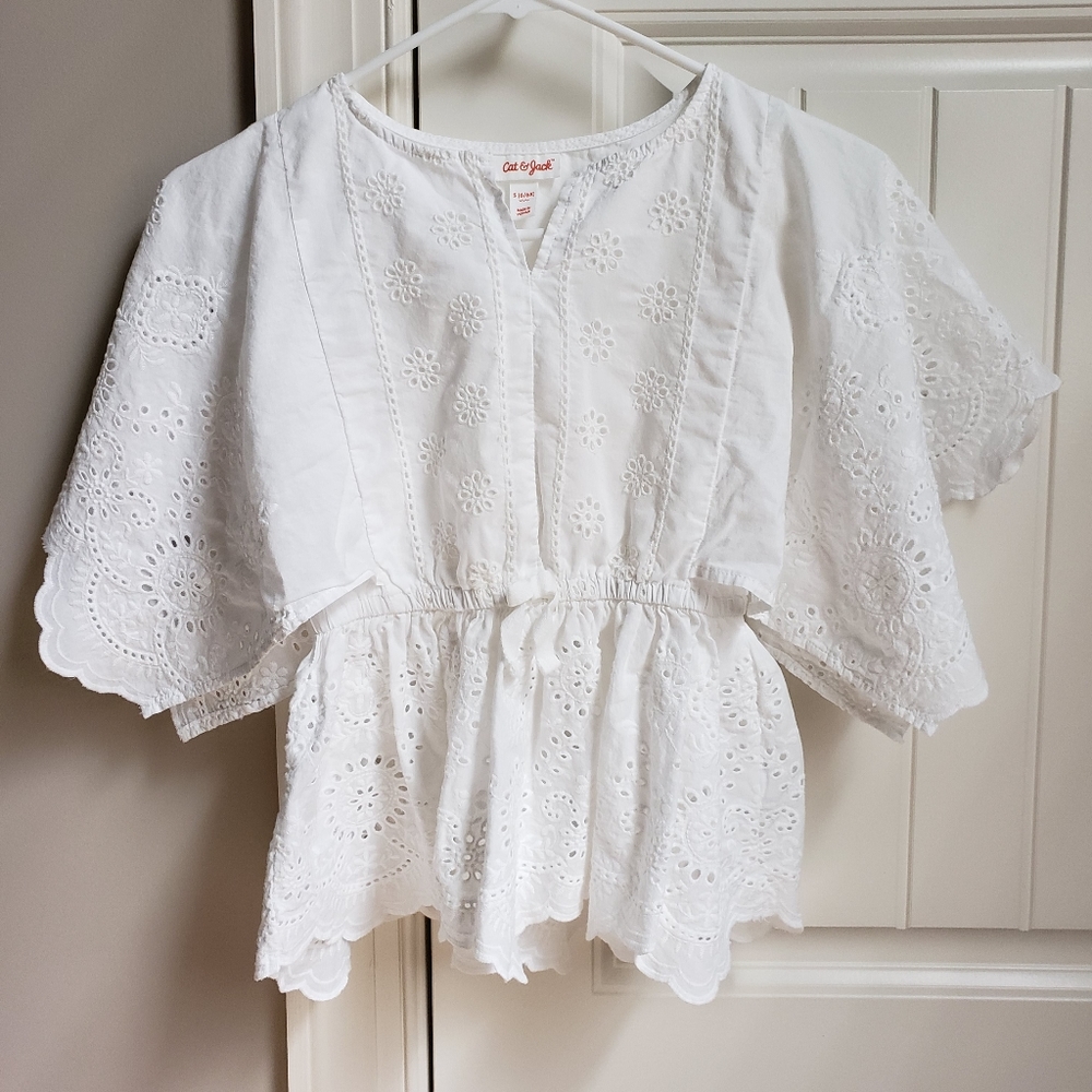 White embroidered top